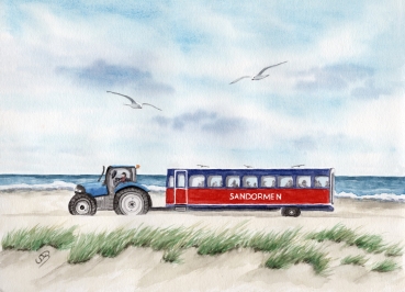 Postcard DIN-A6 Watercolor Maritime Art Print Art Print North Sea Denmark Danmark Skagen Grenen
