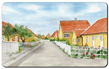 Breakfast board board Stagen yellow houses - DK73