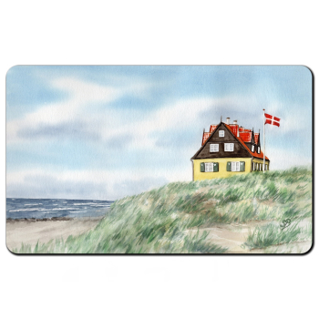 Frühstücksbrettchen Brettchen Aquarell Maritim Kunst Druck Kunstdruck Nordsee Dänemark Danmark  Stagen Haus am Meer