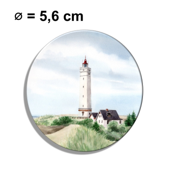 Kühlschrankmagnet m. Flaschenöffner Leuchtturm Blåvand Blavand mit Nebengebäuden DK01