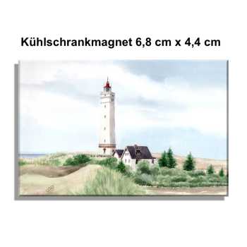 Kühlschrankmagnet Leuchtturm Blåvand Blavand mit Nebengebäuden DK01