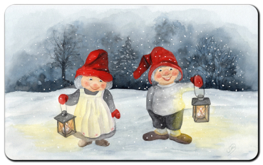 Preview: Frühstücksbrettchen Brettchen  - Weihnachten Winter Jul Nisse - DK82