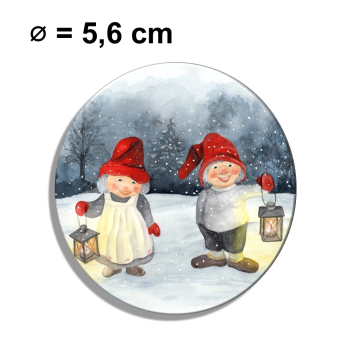 Kühlschrankmagnet m. Flaschenöffner  Aquarell Kunst Druck Kunstdruck Dänemark Danmark skandinavien  - Weihnachten Winter Jul Nisse