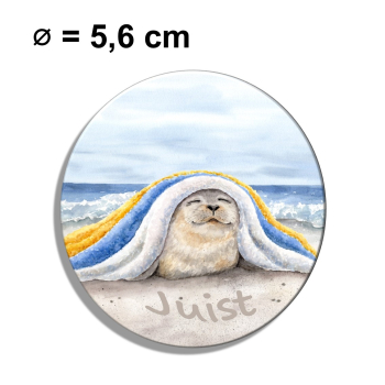 Kühlschrankmagnet m. Flaschenöffner  - Seehund Decke  - DK83-Juist