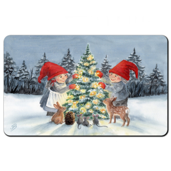 Breakfast Board  watercolor art print Denmark Danmark Scandinavia - Christmas Winter Jul Nisse