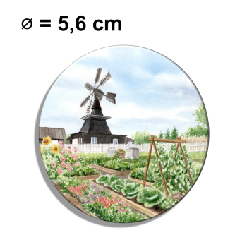 Kühlschrankmagnet m. Flaschenöffner Aquarell Maritim Kunst Druck Kunstdruck Ostsee Dänemark Danmark - Nymindegab Mühle - DK85