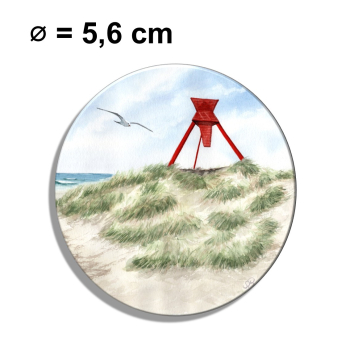 Fridge magnet with bottle opener  Warercolor Maritime Art Print North Sea Blokhus Sea Mark dunes beach denmark