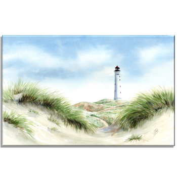 Stretcher frame canvas 30 x 20 cm linen Lyngvig lighthouse in the dune - DK93