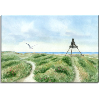 Stretcher frame canvas 30 x 20 cm linen Watercolor Maritime Art Print Art Print North Sea Denmark Danmark Skagen Bake - DK95