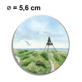 Fridge magnet with bottle opener  Watercolor Maritime Art Print Art Print North Sea Denmark Danmark Skagen Bake - DK95