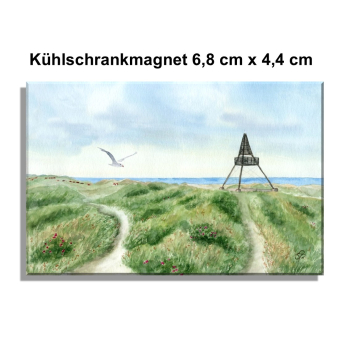 Fridge magnet Watercolor Maritime Art Print Art Print North Sea Denmark Danmark Skagen Bake - DK95