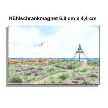 Fridge magnet Watercolor Maritime Art Print Art Print North Sea Denmark Danmark Skagen Bake - DK95