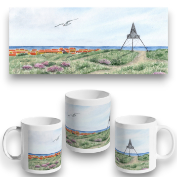 Cup Coffee Cup Mug  Watercolor Maritime Art Print Art Print North Sea Denmark Danmark Skagen Bake - DK95