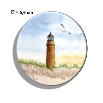 Fridge magnet with bottle opener Watercolor Maritime Art Print Baltic Sea lighthouse Darßer Ort Darß Zingst Beach Ocean Dunes