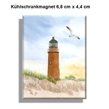 Fridge magnet Watercolor Maritime Art Print Baltic Sea lighthouse Darßer Ort Darß Zingst Beach Ocean Dunes
