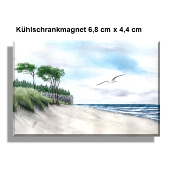 Fridge magnet Watercolor Maritime Art Print Baltic Sea Darßer Ort Zingst beach sea - Darss 5