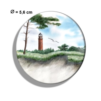 Fridge magnet with bottle opener Watercolor Maritime Art Print Baltic Sea lighthouse Darßer Ort Darß Zingst Beach Ocean Dunes