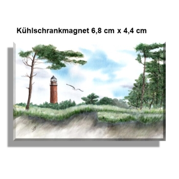 Fridge magnet Watercolor Maritime Art Print Baltic Sea lighthouse Darßer Ort Darß Zingst Beach Ocean Dunes