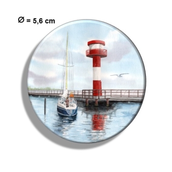 Kühlschrankmagnet m. Flaschenöffner Aquarell Maritim Kunst Druck Kunstdruck Ostsee Leuchtturm Maasholm Schleimünde Schlei Kappeln