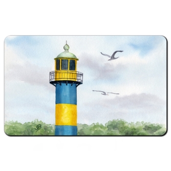 Frühstücksbrettchen Brettchen Aquarell Maritim Kunst Druck Kunstdruck Ostsee - - Alter Leuchtturm Eckernförde - EKF2 Schleimünde Schlei Kappeln