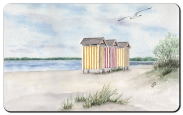 Frühstücksbrettchen Brettchen - Eckernförde Strand Umkleidekabinen - EKF3