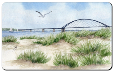 Preview: Frühstücksbrettchen Brettchen Fehmarn - Fahmarnsundbrücke  - FEH2
