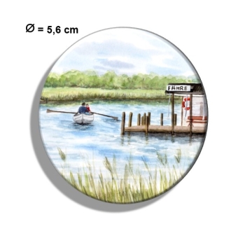 Kühlschrankmagnet m. Flaschenöffner Aquarell Maritim Kunst Druck Kunstdruck Ostsee Fähre Moritzdorf Rügen