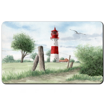 Frühstücksbrettchen Brettchen Aquarell Maritim Kunst Druck Kunstdruck Ostsee Leuchtturm Falshöft  Schleimünde Schlei Kappeln