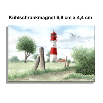 Kühlschrankmagnet  Aquarell Maritim Kunst Druck Kunstdruck Ostsee Leuchtturm Falshöft  Schleimünde Schlei Kappeln
