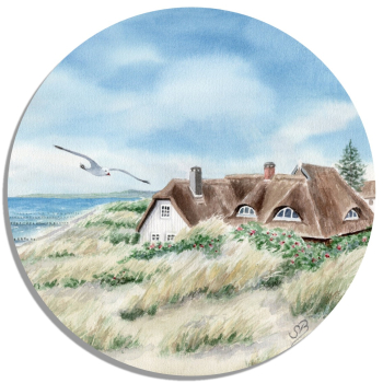 Coasters glass coasters 9,5 x  9,5 cm - House in the Dunes – Fi1