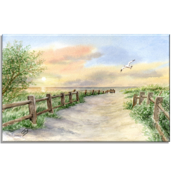 Leinwand 30 x 20 cm Keilrahmen Canvas-Leinen - Strandzugang Dierhagen - Fi2