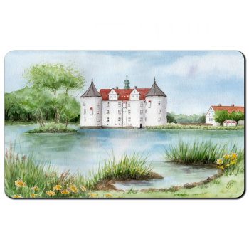 Breakfast Board  Watercolor Maritime Art Print Baltic Sea - Glücksburg Castle, Flensburg