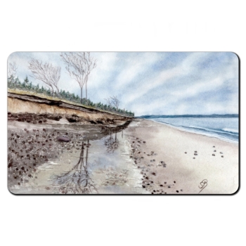 Frühstücksbrettchen Brettchen  Aquarell Maritim Kunst Druck Kunstdruck Ostsee  Strand Meer Dünen Ostseestrand