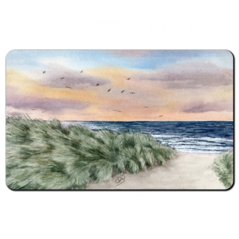 Frühstücksbrettchen Brettchen Aquarell Maritim Kunst Druck Kunstdruck Dänemark Nordsee Ostsee Düne Meer Möwe Strand
