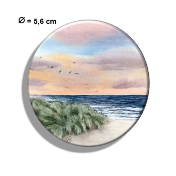 Kühlschrankmagnet m. Flaschenöffner Aquarell Maritim Kunst Druck Kunstdruck Dänemark Nordsee Ostsee Düne Meer Möwe Strand