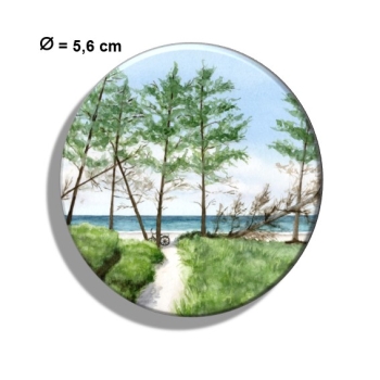 Kühlschrankmagnet m. Flaschenöffner Strandweg Aquarell Maritim Kunst Druck Kunstdruck Dänemark Nordsee Ostsee Dünen Meer Strand