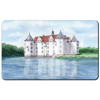 Frühstücksbrettchen Brettchen Aquarell Maritim Kunst Druck Kunstdruck Ostsee - SchLoss Glücksburg Flensburg