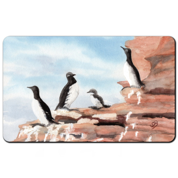 Frühstücksbrettchen Brettchen Aquarell Maritim Kunst Druck Kunstdruck Nordsee Insel Helgoland Trottellumme