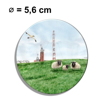 Kühlschrankmagnet m. Flaschenöffner Aquarell Maritim Kunst Druck Kunstdruck Nordsee Insel Helgoland Leuchtturm Strand Düne