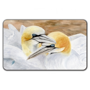 Frühstücksbrettchen Brettchen Aquarell Maritim Kunst Druck Kunstdruck Nordsee Insel Helgoland Basstölpel Vögel Lange Anna Felsen
