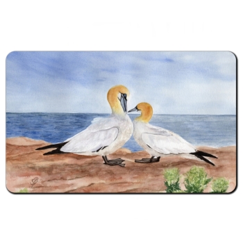 Frühstücksbrettchen Brettchen Aquarell Maritim Kunst Druck Kunstdruck Nordsee Insel Helgoland Basstölpel Vögel Lange Anna Felsen