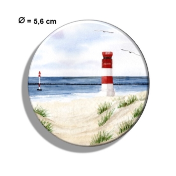 Kühlschrankmagnet m. Flaschenöffner Aquarell Maritim Kunst Druck Kunstdruck Nordsee Insel Helgoland Leuchtturm Strand Düne