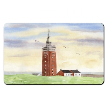 Frühstücksbrettchen Brettchen Aquarell Maritim Kunst Druck Kunstdruck Nordsee Insel Helgoland Leuchtturm Strand Düne