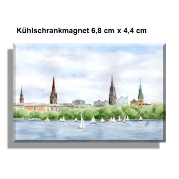 Kühlschrankmagnet Hamburg - Binnenalster - Kleiner Binnensee - HH1