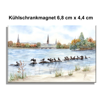 Kühlschrankmagnet Hamburg - Binnenalster - Kleiner Binnensee - HH1