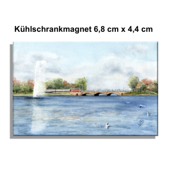 Fridge magnet Hamburg - Inner Alster - Small Inland Lake - HH1