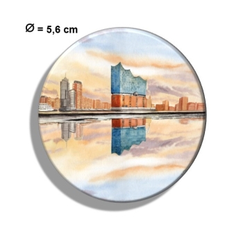 Kühlschrankmagnet m. Flaschenöffner Aquarell Maritim Kunst Druck Kunstdruck Nordsee  Hamburg Alster Elbphilharmonie - HH2