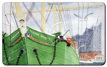 Frühstücksbrettchen Brettchen Hamburg Rickmer Rickmers Elbphilharmonie - HH3