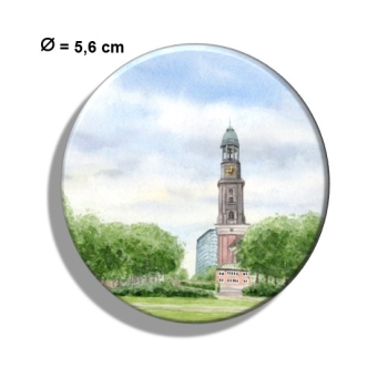 Kühlschrankmagnet m. Flaschenöffner Aquarell Maritim Kunst Druck Kunstdruck Hamburg Hauptkirche St. Michaelis Michel HH4