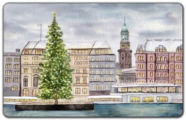 Frühstücksbrettchen Brettchen - Hamburg Hauptkirche St. Michaelis Michel Weihnachten HH7